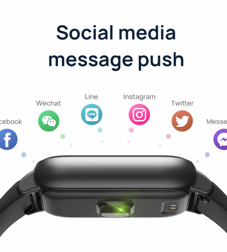 Heart Rate Blood Pressure Body Temperature Waterproof SmartWatch